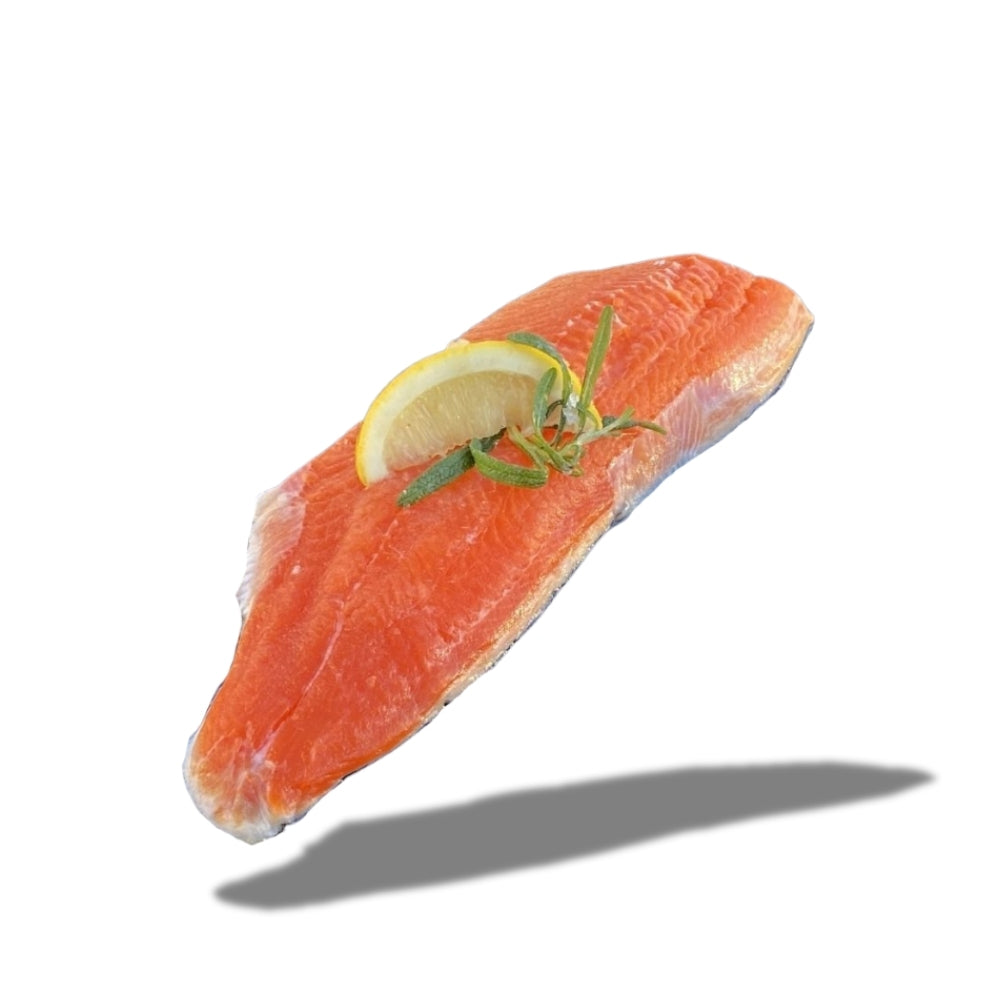 Premium benfri ishavsrøye filet med skinn levert på døren i Oslo fra Dinfisk.